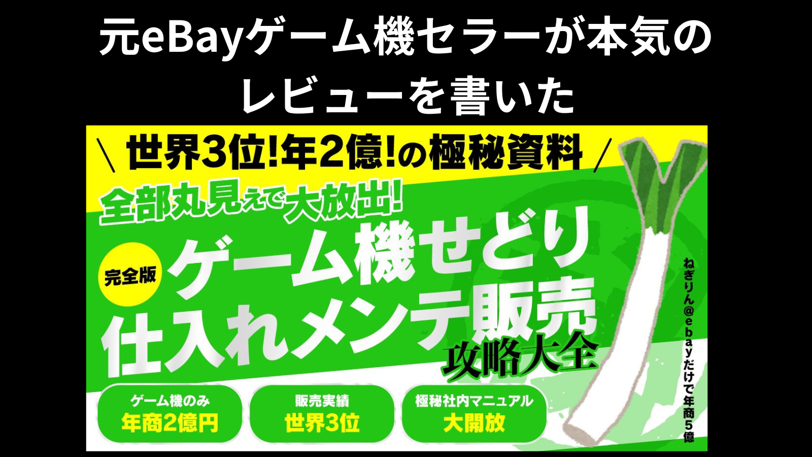 ねぎりんさんのゲーム機せどりの【完全版】教材レビュー